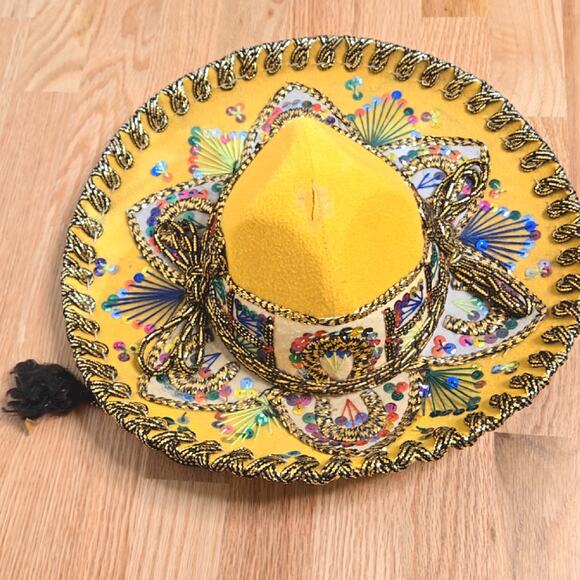 Vintage JU-LA Hats Mariachi Sombrero Yellow - Picture 4 of 8